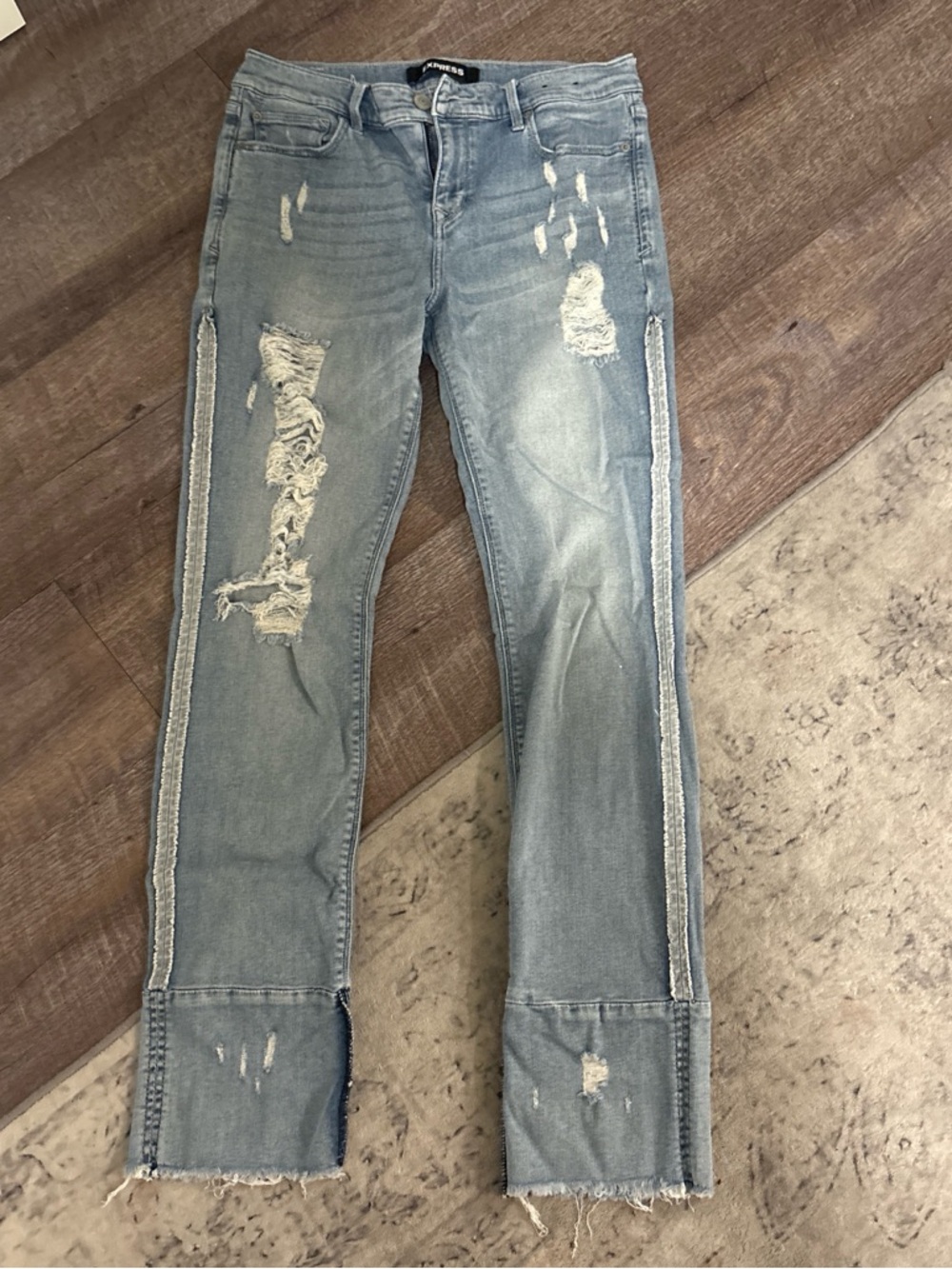 Express Light Blue Distressed Women's Jeans